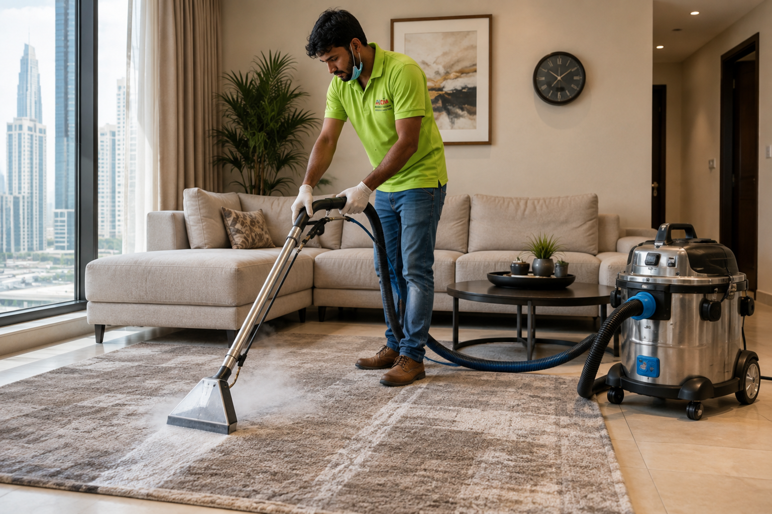 Carpet cleaning with steam